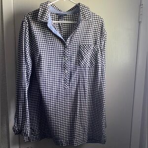 Land’s End Women’s size 14-16 black and white  plaid top